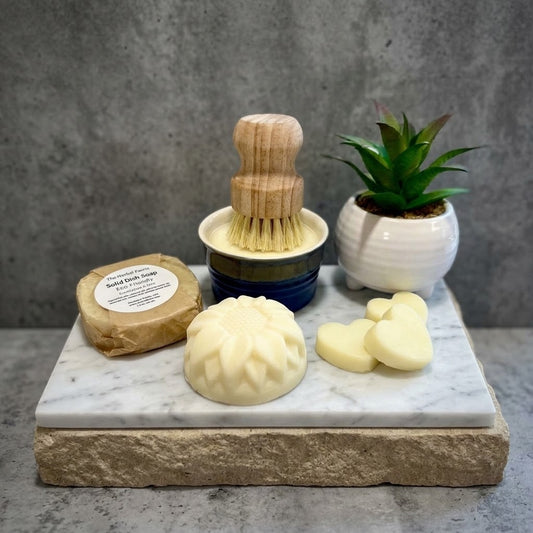 Natural Solid Dish Soap Bundle with Brush